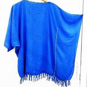 Tunic One Size / Maxi Blouse/ Blue Caftan